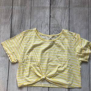 PacSun yellow and white striped cropped top